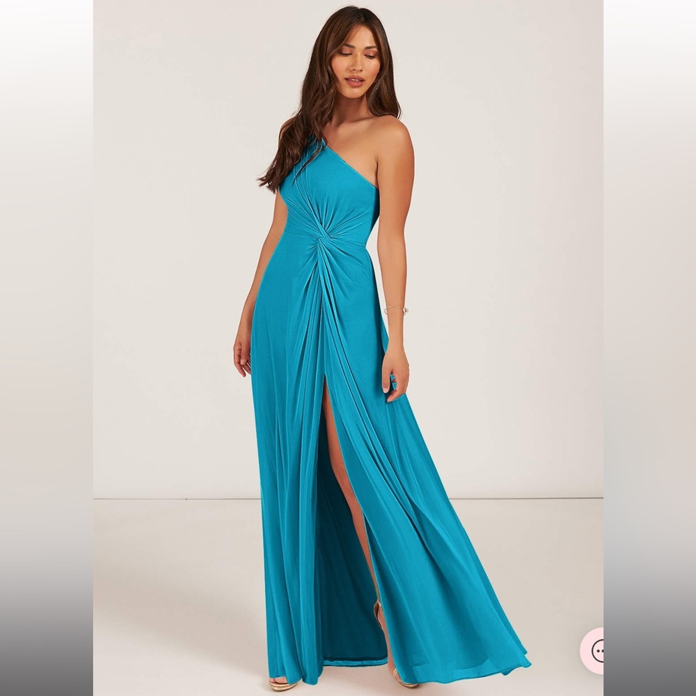 Jade one shoulder dress with split